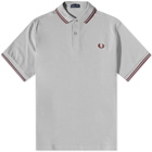 Fred Perry Men's Slim Fit Twin Tipped Polo Shirt in Limestone