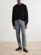 FEDELI - Straight-Leg Linen Drawstring Trousers - Gray