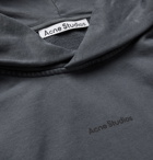 ACNE STUDIOS - Franklin Oversized Logo-Print Fleece-Back Cotton-Jersey Hoodie - Gray