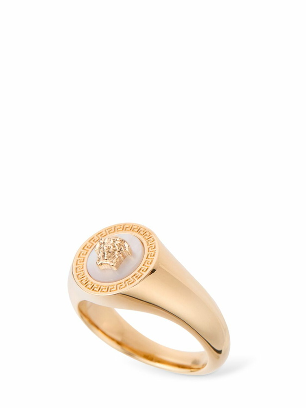 Photo: VERSACE Medusa Mother Of Pearl Ring