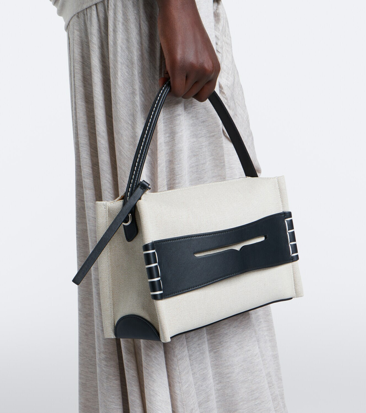 JW Anderson Loafer Medium canvas and leather top-handle bag