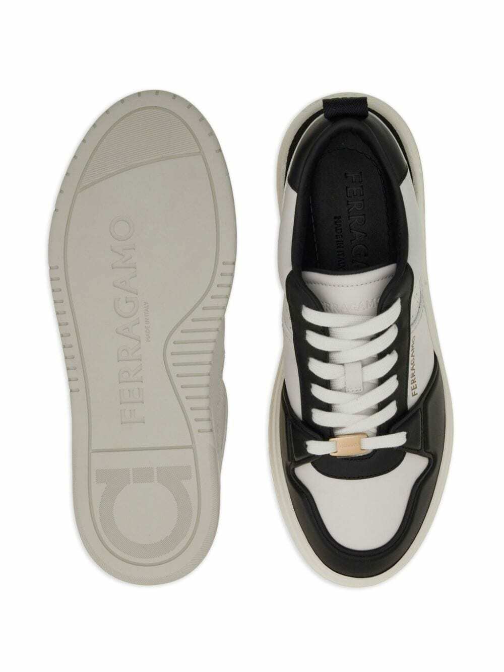 FERRAGAMO - Logo Leather Sneakers Salvatore Ferragamo