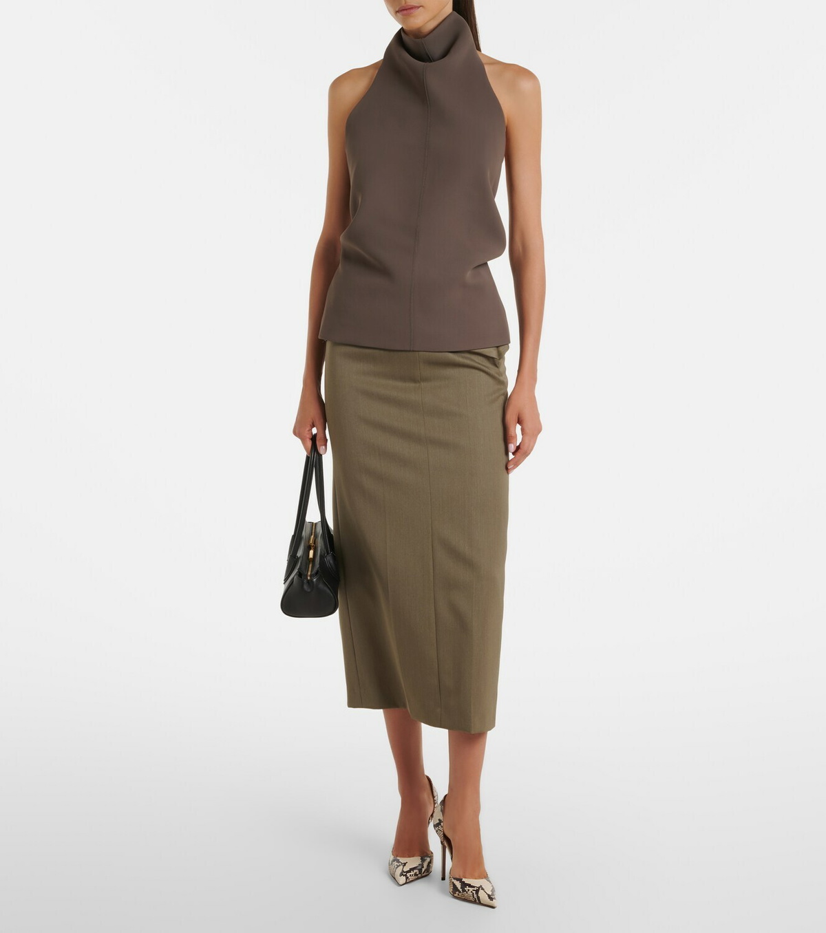 Paris Texas Vera snake-effect leather pumps