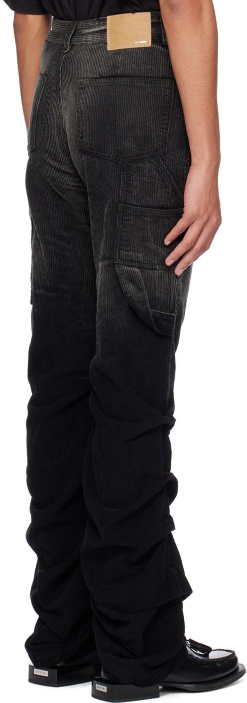 We11done Black Washed Wrinkled Trousers We11done