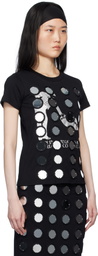 Conner Ives Black 'The Reconstituted Mirror Disc Embroidery' T-shirt