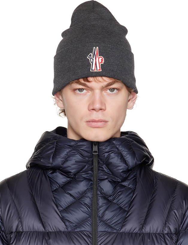 Photo: Moncler Grenoble Grey Patch Beanie