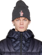 Moncler Grenoble Grey Patch Beanie