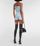 Dion Lee Distressed high-rise denim shorts