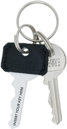 MM6 Maison Margiela Silver & Black Engraved Key Ring