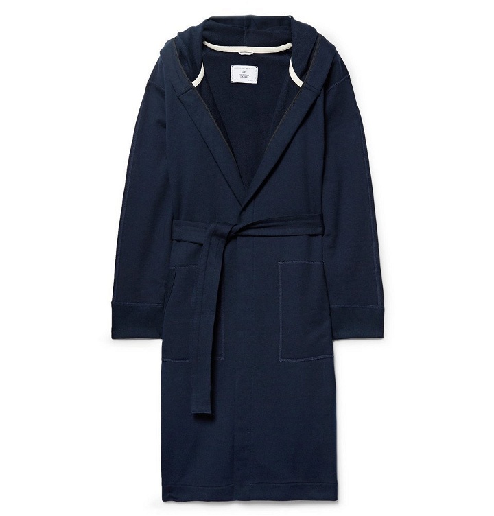 Photo: Reigning Champ - Loopback Cotton-Jersey Hooded Robe - Men - Navy
