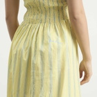 House Of Sunny Women's Striped Ruched Mesh Dress in Butter