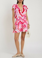Melissa Odabash Jess Printed Woven Mini Dress Pink