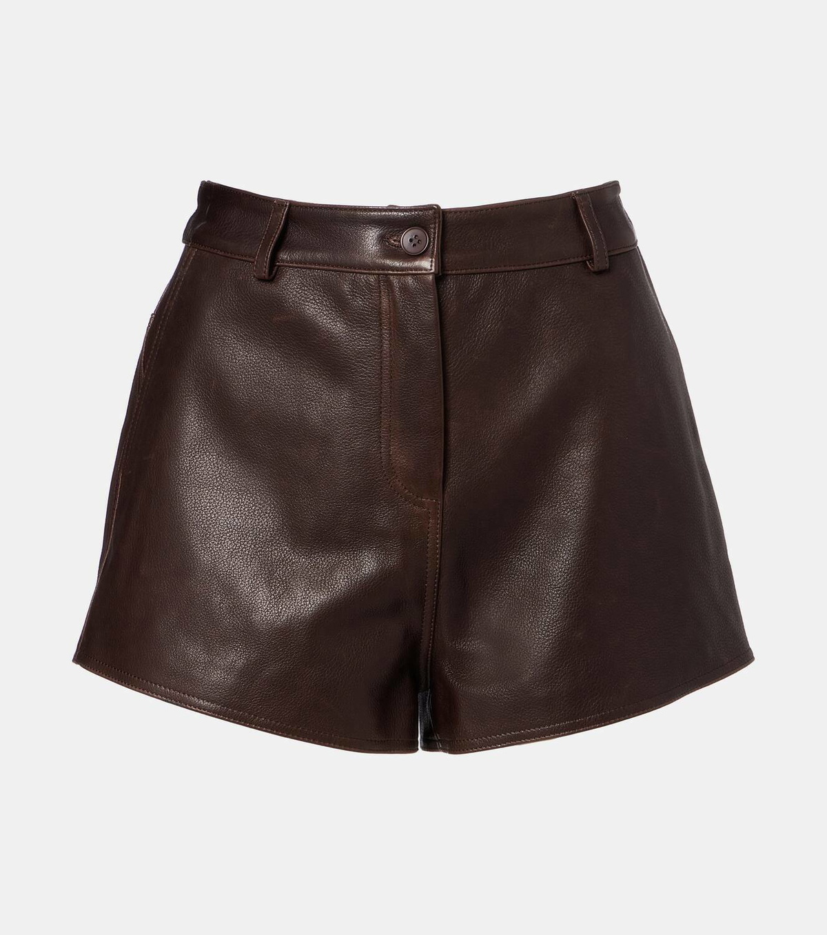 Nour Hammour Leontine leather shorts
