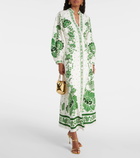 Farm Rio Forest Soul printed linen-blend maxi dress