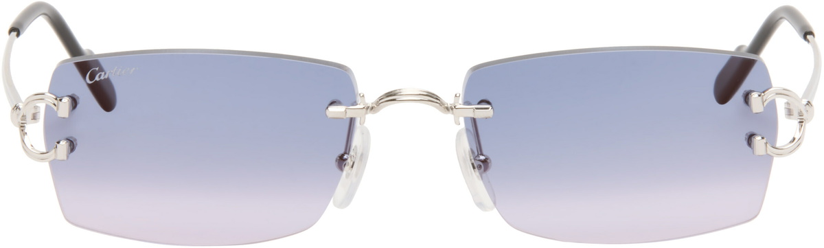 Cartier Silver Classic C Motif Sunglasses