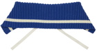 UNIFORME Blue Wool Ribbed Collar Scarf