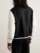 Givenchy - Logo-Embroidered Wool-Blend and Leather Bomber Jacket - Black