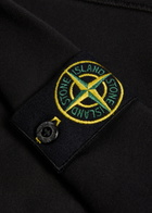 Stone Island Logo Cotton Sweatshirt Black