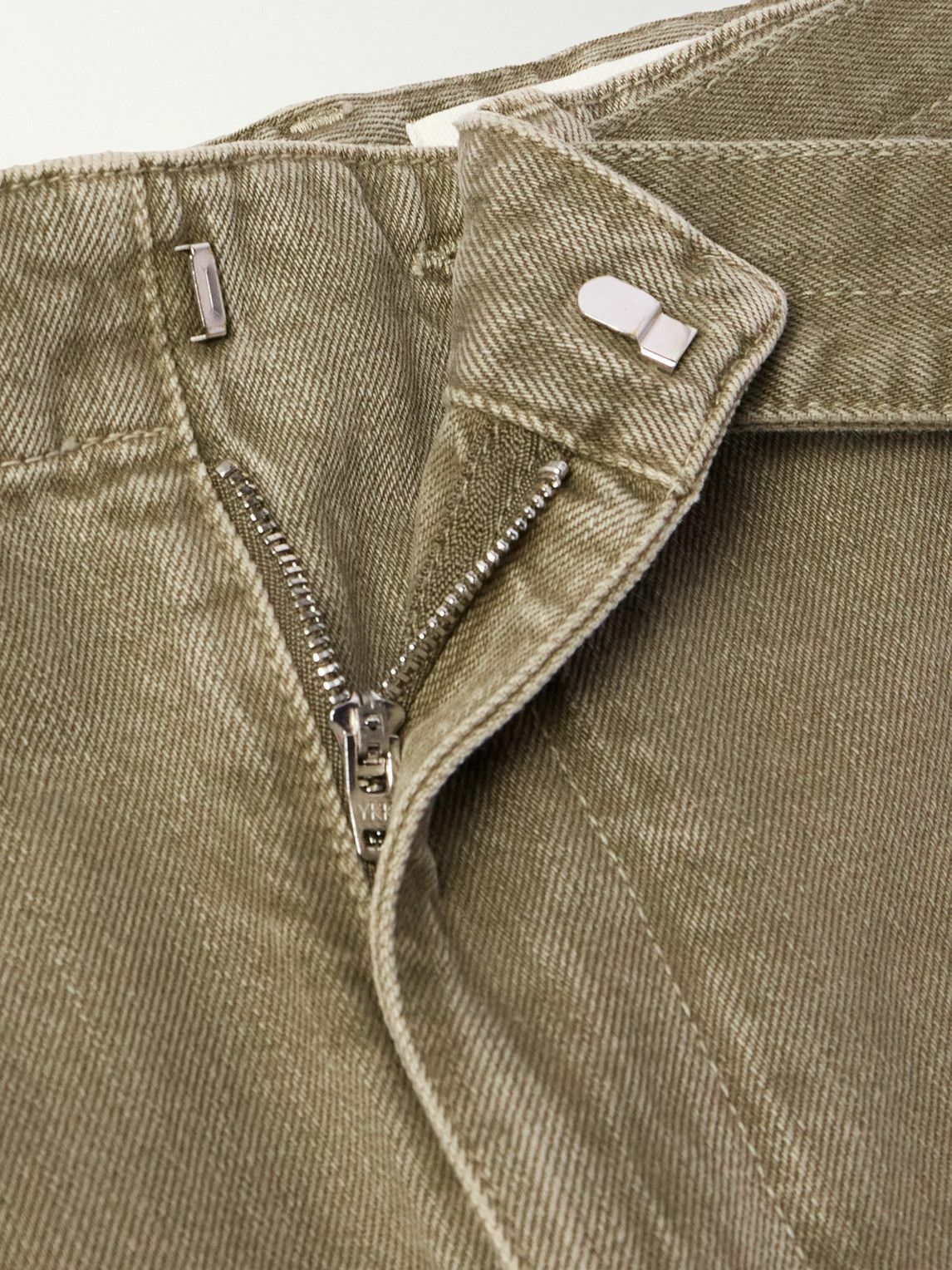 Lemaire Twisted Belted Pants Garment Dyed Denim Green | Cultizm