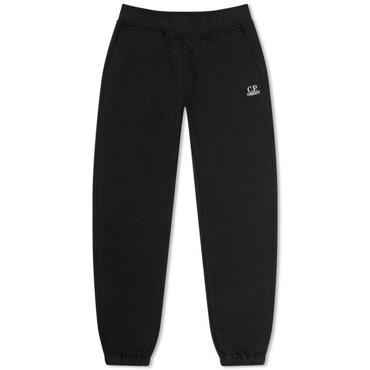 Photo: C.P. Company Men's Diagonal Fleece Track Pants in Black