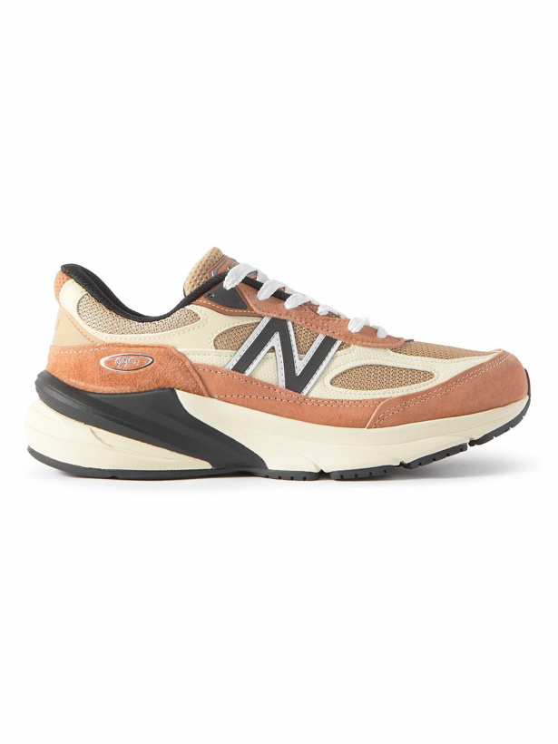 Photo: New Balance - 990v6 Leather-Trimmed Suede and Mesh Sneakers - Neutrals