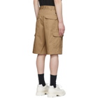 MSGM Tan Gabardine Cargo Shorts