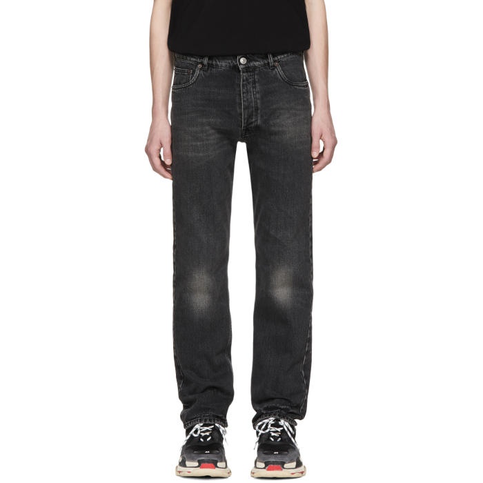 Photo: Balenciaga Black Destroyed Hem 5 Jeans