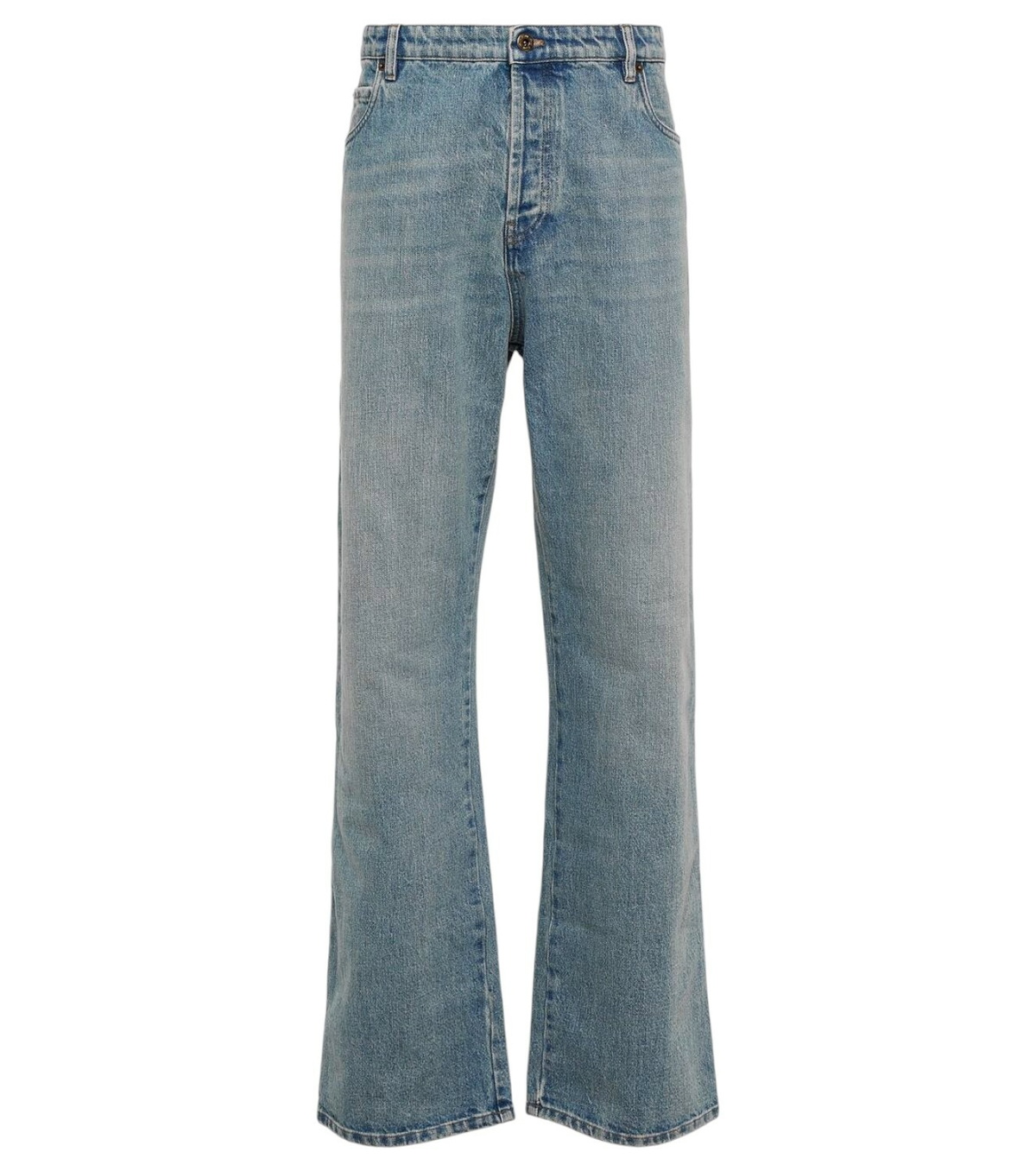 デニム・ジーパン MIUMIU HIGH-WAISTED JEANS IN FLOCKED DENIM Miu Miu High-rise wide-leg jeans Miu Miu