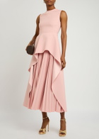 Solace London Severny Crepe Midi Dress Light Pink