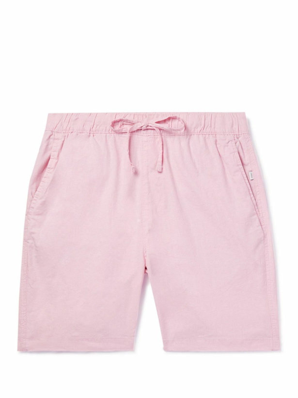 Photo: Onia - Straight-Leg Linen Drawstring Shorts - Pink