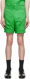 OVERCOAT Green Lyocell Shorts