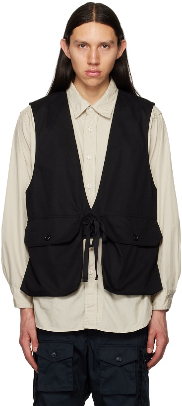 Photo: Engineered Garments Black Bellows Pockets Vest