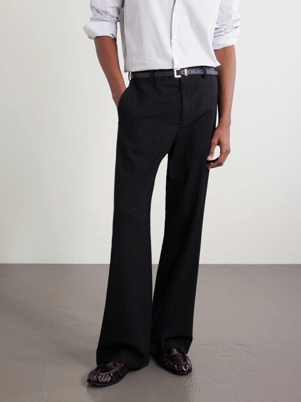 SAINT LAURENT - Le Loafer Logo-Embellished Eel Mules - Brown