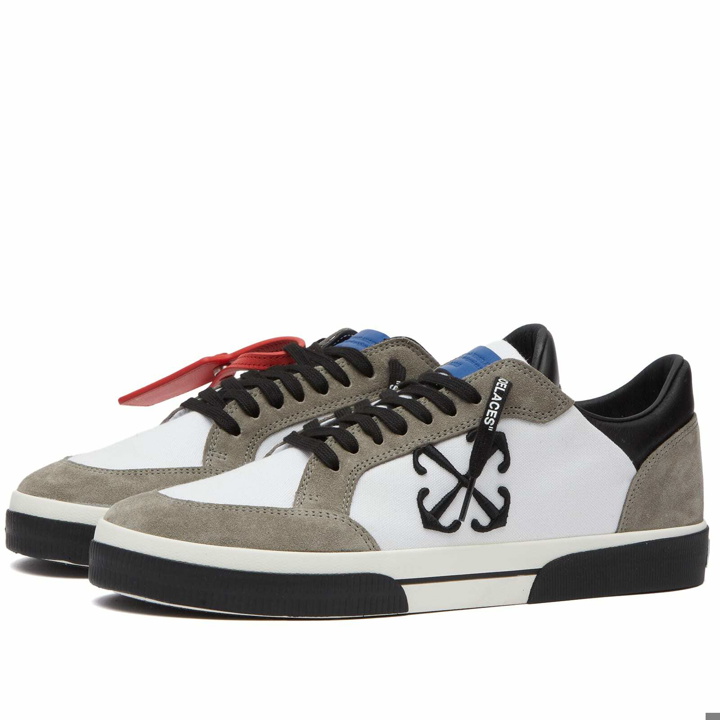 Photo: Off-White Men's Vulcanzied Suede Sneakers in Brown