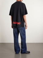Balenciaga - Oversized Logo-Print Cotton-Jersey T-Shirt - Black