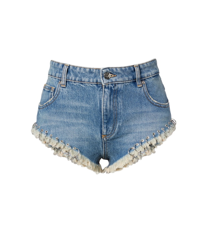 Photo: Blumarine Embellished denim shorts