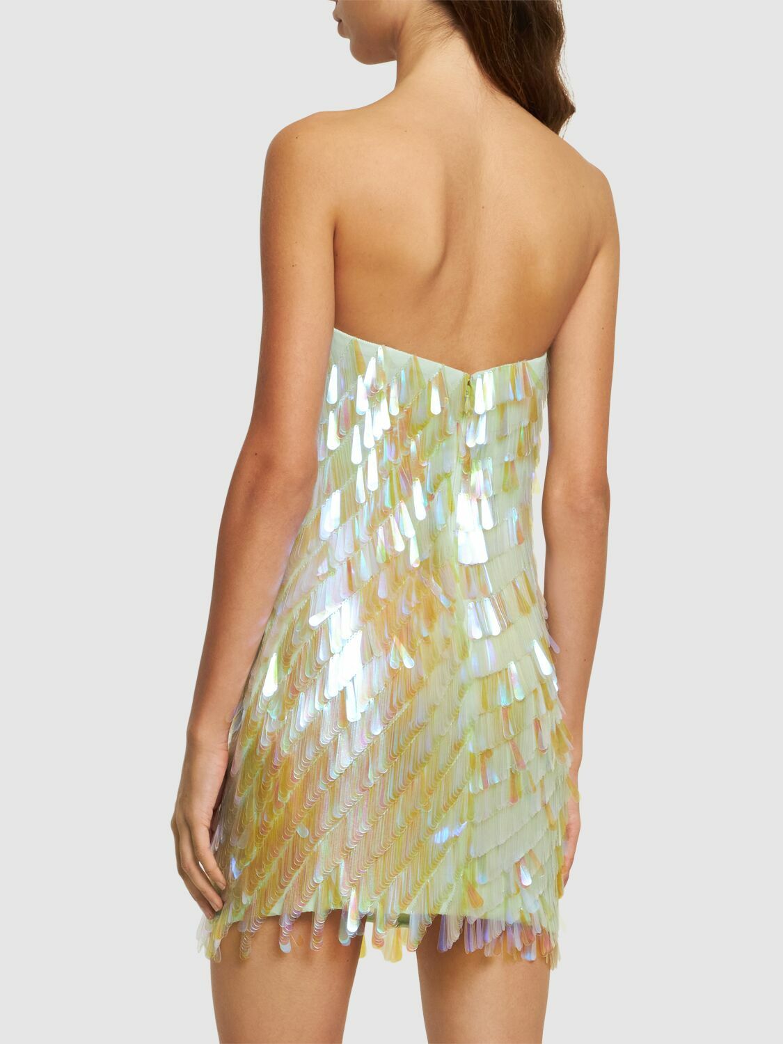 THE ATTICO - Sequined Strapless Mini Dress The Attico