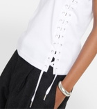Jean Paul Gaultier Logo lace-up cotton tank top