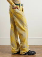 Burberry - Wide-Leg Checked Virgin Wool-Twill Trousers - Yellow