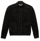 The Row - James Perforated Suede Bomber Jacket - Black