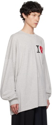 Magliano Gray 'I Suffer' Long Sleeve T-Shirt