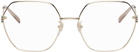 Gucci Gold Oversized Geometric Glasses