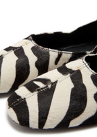 Khaite Jane Zebra-print Calf Hair Ballet Flats Black And White