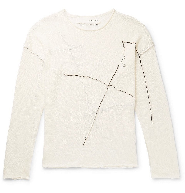 Photo: Isabel Benenato - Embroidered Linen Sweater - Men - White