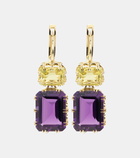 Ileana Makri Crown 18kt gold earrings with topaz and amethyst