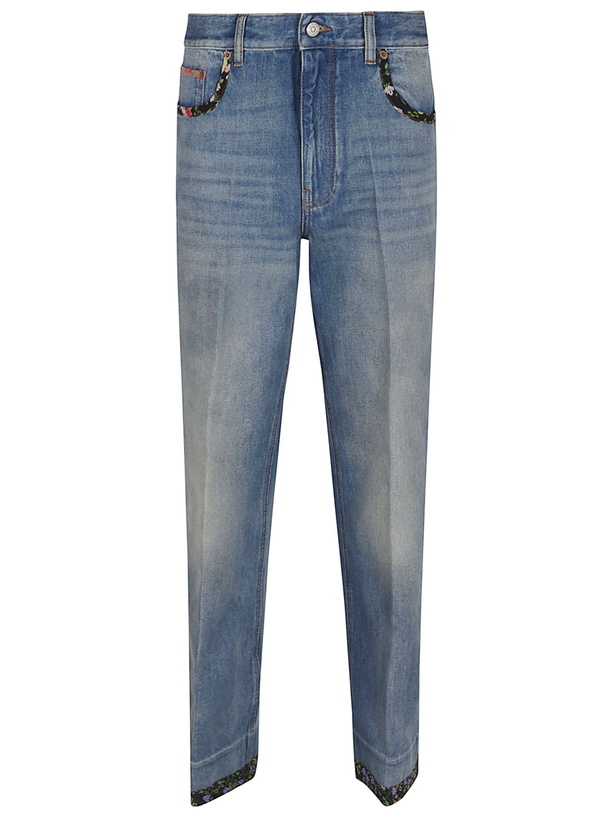 Photo: Valentino Pantalone In Denim | Solid | Medium Blue Denim