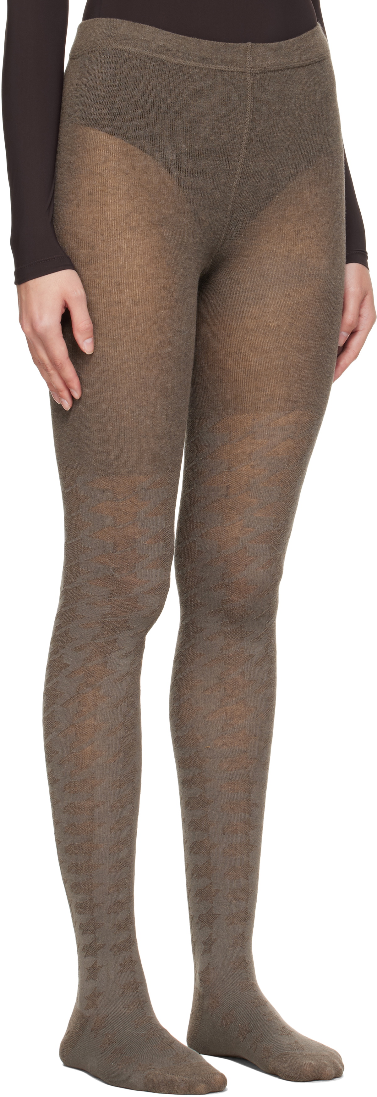 OPEN YY Gray Hound's Tooth Star Tights