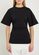 Akyn Harper Gathered Stretch-cotton T-shirt Black