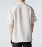 Brioni Striped linen bowling shirt