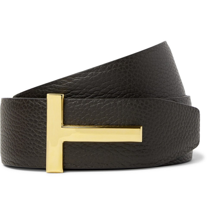 Photo: TOM FORD - 4cm Dark-Brown and Black Reversible Full-Grain Leather Belt - Dark brown